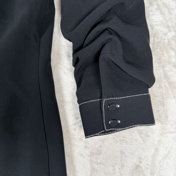 NWT Cinq A Sept BLACK Chelsea Mini Wrap Dress 1/2 Sleeve Women's Size 6 US - Picture 7 of 13